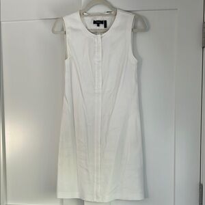 Theory White Sleeveless Linen Dress